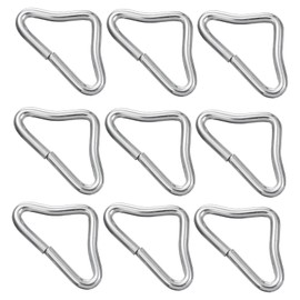 20pcs Silver Steel Triangle Rings for Trampoline Replacement, Weather Resistant and Rustproof Mesh Cloth Buckles for Jumping Bed, Handbags, Backpacks, and Outdoor Travel