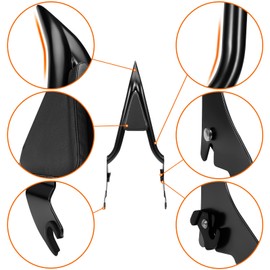 24" Motorcycle Sissy Bar for Harley, Integrated Passenger Backrest compatible with Touring CVO Street Glide Road Glide Electra Glide Road King FLHR FLHX FLHT FLTR 2009-2024(Black)