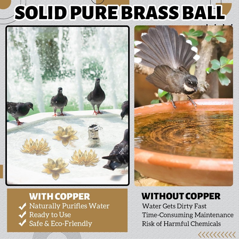 AceOrbit 5 Pcs 99.99% Pure Copper Bird Bath Disk Ornaments