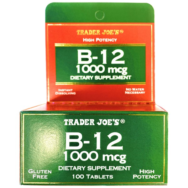 Trader Joes Vitamin B12 1000 mcg Gluten Free Dietary Supplement 100 Tablets