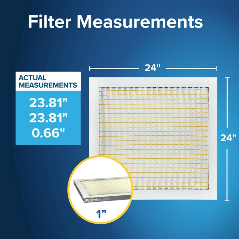 Filtrete 24x24x1 Air Filter, MPR 300, MERV 5, Clean Living