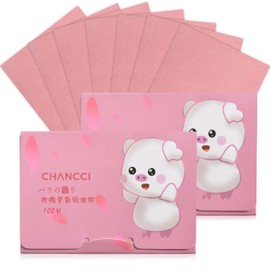 Tibapla 200 Sheets Oil Blotting Papers, 60x90mm Oil Blotting Sheets for Face, Natural Oil Absorbing Sheets, Unisex Oil Control Film for Oily Skin Care Makeup Face Nose (Rose)