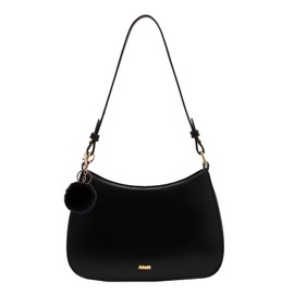 cailiya Shoulder Bag Women's Small Handbag, PU Leather Shoulder Bag, Vintage Small Handbag Women, Handbag Women's Small with Plush Ball, for Women, Dating, Party, Travel, Shopping, Black, black