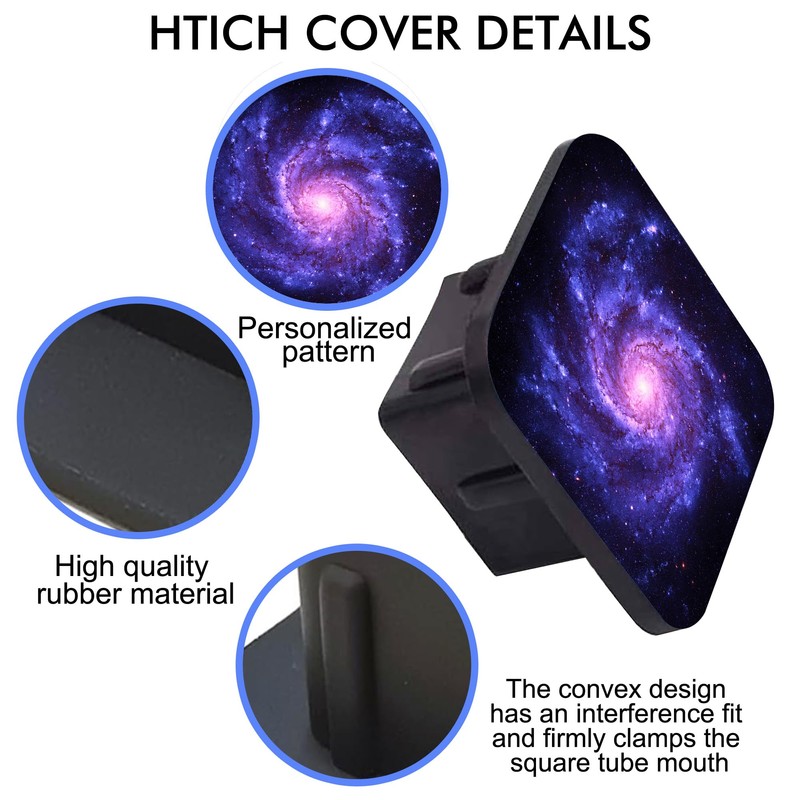 NITAHHHY Trailer Hitch Cover, Spiral Blue Purple Starry Galaxy 2
