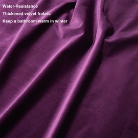 HYAWGE Dark Purple Velvet Shower Curtains for Bathroom,260 GSM Heavy Duty Fabric Luxury Shower Curtain with Hooks, Thicken, Washable, Waterproof for Hotels, Bathtubs, 72 x 72 inches