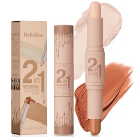 Cream Bronzer Contour Highlighter Stick - Double-End Cream Contouring Stick 2-in-1 Contour Stick with Contouring and Highlighter Long Lasting Waterproof Defined and Chiseled Look (#02, #25)