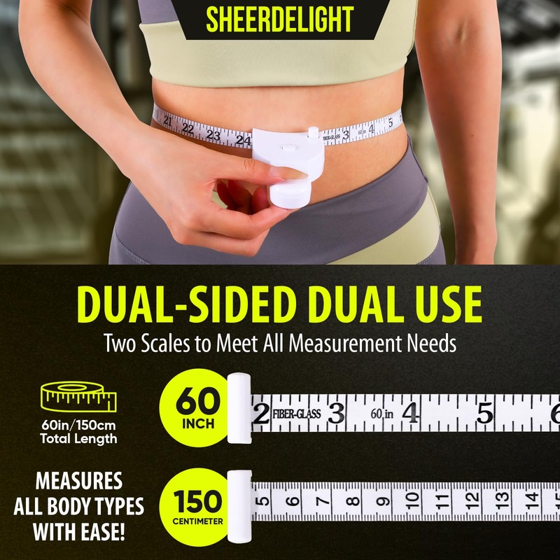 SheerDelight Body Measuring Tape, 2 Pack Retractable Measuring Tape for