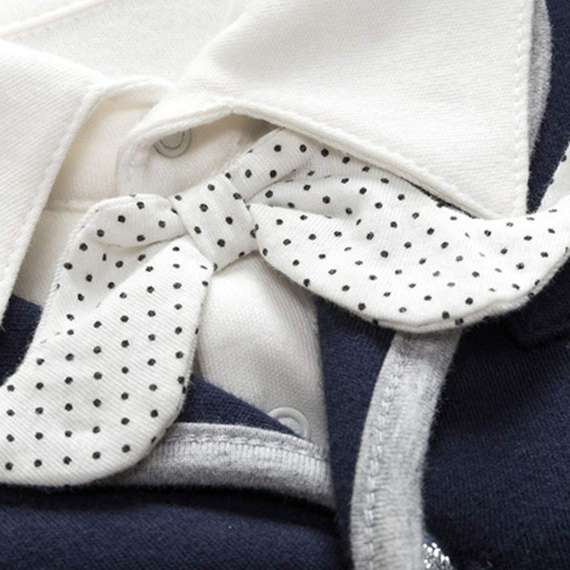 FamukaBaby Boys Romper One-Piece Suit Gentleman Jumpsuit Bow Tie Cotton