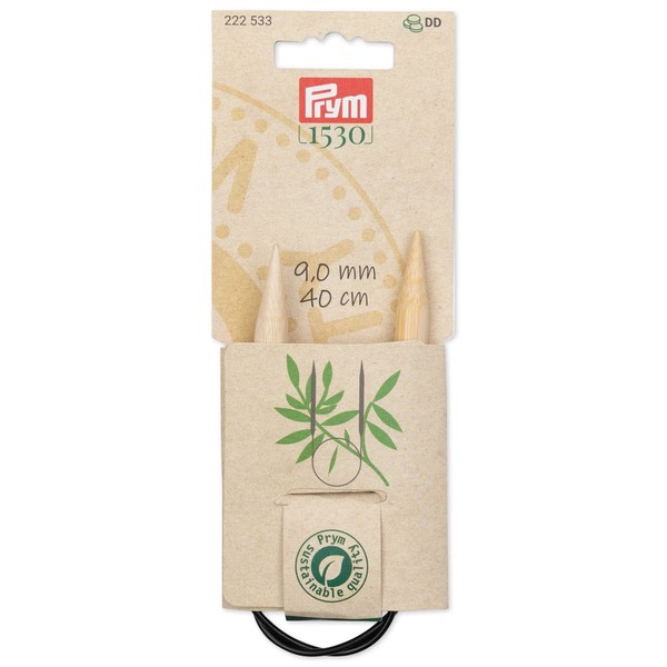 Prym 16" Circular Bamboo, 9mm Knitting Needles, Natural