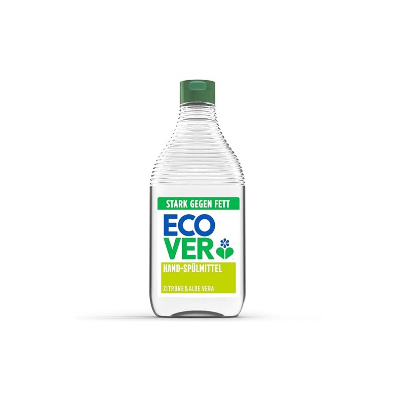 Ecover hand dishwashing liquid lemon and aloe vera, dermatologically tested,