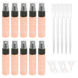 Kesell 10 Pieces Empty Glass Spray Bottle, 10 ml (1/3 oz) Fine Mist Sprayer Bottles Portable Refillable Perfume Container for Essential Oils, Travel (Orange)