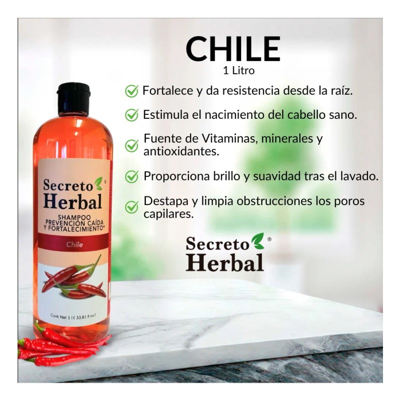 Caja 6pz Surtida Shampoo Secreto Herbal Romero Chile Sábila