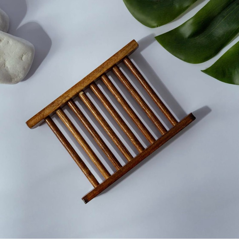 Eco-Friendly Bamboo Soap Dish, Natural Wooden Soap Holder for Bathroom