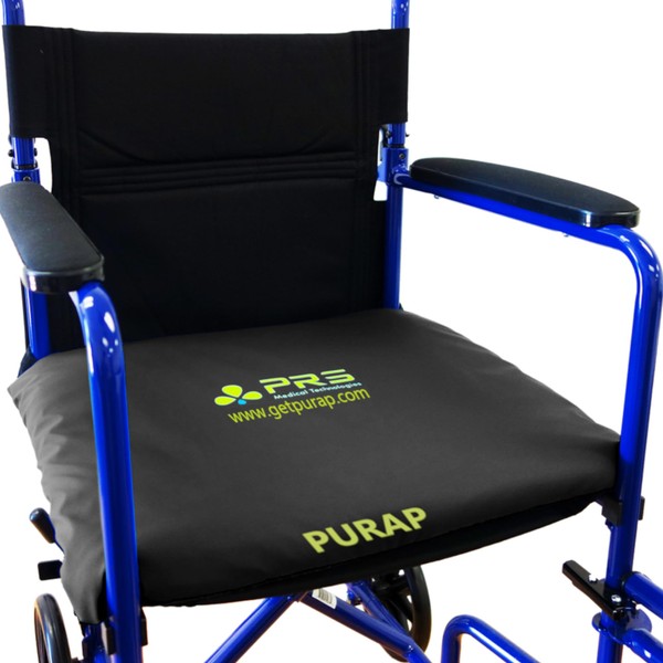 PURAP PRS Medical Liquid & Air Layer Wheelchair Cushion for Pressure Relief & Bedsore Prevention – 18 x 20 x 1.5 inches - Black