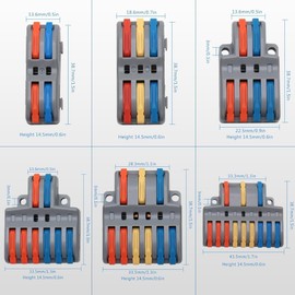 YQSIYU 52 Pcs Wire Connectors Kit 28-12AWG Quick Connect Lever Wire Connectors, Multi-Model Lever Nuts Kits