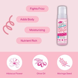 Dippity Do Girls With Curls Curl Enhancing Mousse, Light, 3-in-1 Defining Foaming Mousse for Curly Wavy Hair, Hibiscus, Olive Oil, Anti Frizz Bouncy Curls For Women, Air Dry, Alcohol Free, 2 Pack