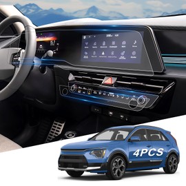 For 2025 Kia Niro Screen Protector - (4PCS) 2023-2025 Niro 10.25 Inch+AC Screen Protector 2023 2024 2025 Niro Accessories Ultra-tough Screen Protector Anti Fingerprint& Scratch Navigation Dashboard