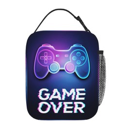 SARA NELL Insulated Kids Colorful Neon Game Lunch Box for Boys GirlS - Game Lunch Bag for School Work Office Travel Picnic Hiking Beach - Waterproof Leakproof Portable Fits Most Lunch Bento Boxes