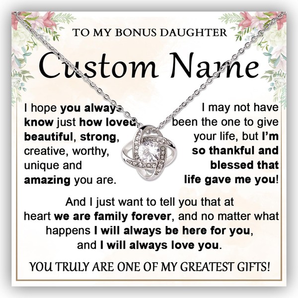 Custom To My Bonus Daughter Necklace, Unbiological Daughter Necklace, Stepdaughter