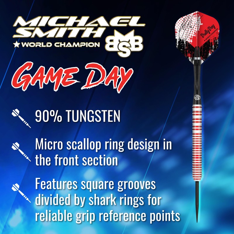 Michael Smith Game Day Steel Tip Dart Set-90% Tungsten Dart