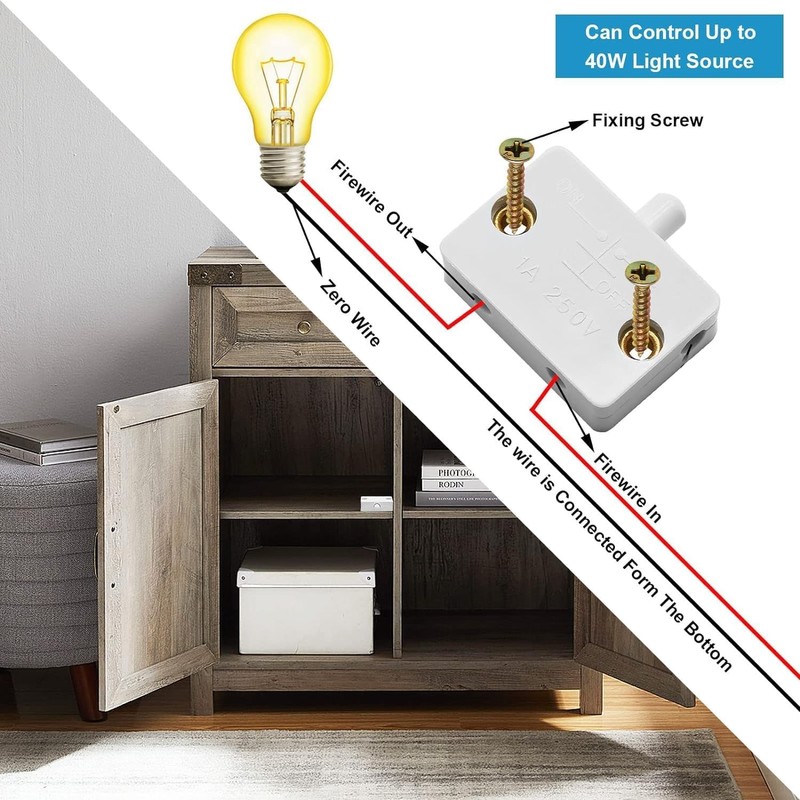 TECHZOCO Cabinet Door Switch Automatic Switch Cabinet Light Switch Furniture