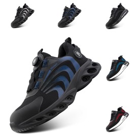 Loiston Unisex Self-Locking Safety Shoes Size 36-46, K02 Blue, 45 EU