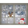 CCINEE 6 Sheets 300 Pcs Christmas Window Clings, Snowflake Reindeer