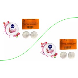 Nivea Soft Berry Blossom Moisturizers 200 ml +10 pc Cotton Makeup Remover 2pk