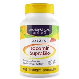 Healthy Origins, Natural Tocomin SupraBio, 50mg, 60 Softgels, Laboratory Tested, Vitamin E, Gluten Free, SOYA Free, Non-GMO