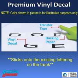 Rear Dodge Emblem Overlay Decal - Fits 2011-2023 Charger - (Color: Dark Charcoal Metallic)