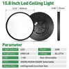 15.8 Inch Black LED Flush Mount Ceiling Light, 32W, 3480LM,