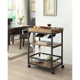 Linon Austin Kitchen Cart, 30.5"W x 18.13"D x 36.25"H, Black