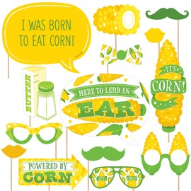 Big Dot of Happiness It's Corn - Fall Harvest Party Photo Booth Props Kit - 20 Count
