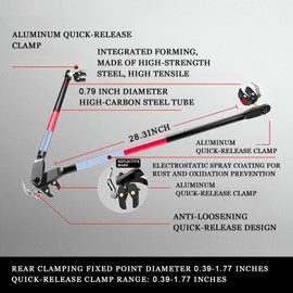 Bike Trailer Connector, Portable Folding Bicycle Trailer with Quick Release Clamps for Rear Carrier and Garden Cart