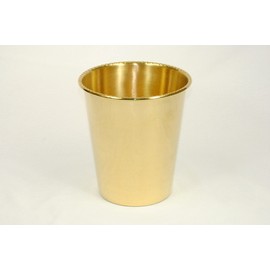 3SCompany Milan Waste Basket, 9" Tall, 5 qt. capcity, Gold Finish on Stainless Steel