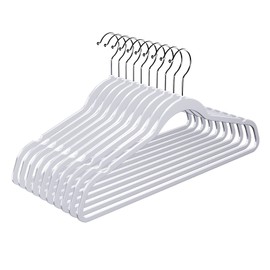 MOERKADA 50 Pack Ultra-Thin Plastic Clothes Hangers (17.7 Inch) - Space-Saving Slim Hangers with Non-Slip Grooves for Wardrobe, Closet & Dorm Organization (Grey)