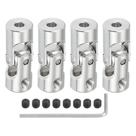 PATIKIL Universal Rotating Steering Shaft Shaft 2.3mm to 3mm Inner Diameter, 4pcs U Pivot Shaft Coupling U Joints Clutch Connector Accessories with M3 Robot