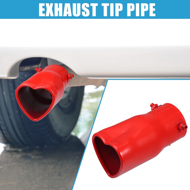 X AUTOHAUX Car Exhaust Tip Heart Shaped Tail Pipe 2.48Inch