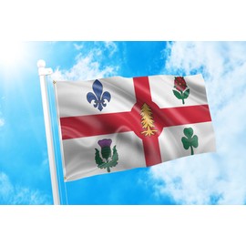 DMSE Montreal, Quebec Canada Flag 2X3 Ft Foot 100% Polyester 100D Flag UV Resistant (2' X 3' Foot)