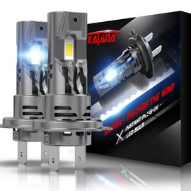 Katana Upgraded H7 Bulbs, 18000LM 6500K Xenon White Super Bright with Cooling Fan, Front Light Bulb Fog Light, Pack of 2