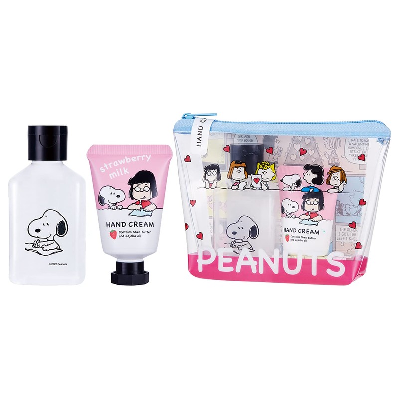 Peanuts Hand Care Set Strawberry Milk Mini Hand Soap 70ml,
