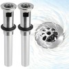 WiseWater 2-Pack Grid Bathroom Sink Drain Assembly with Overflow, 1-1/2