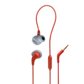 JBL Endurance Run 2 Wired, FlipHookTM, Never Hurt. Never Fall Out, Sweatproof, Hands-Free Calls, Magnetic Buds, Coral