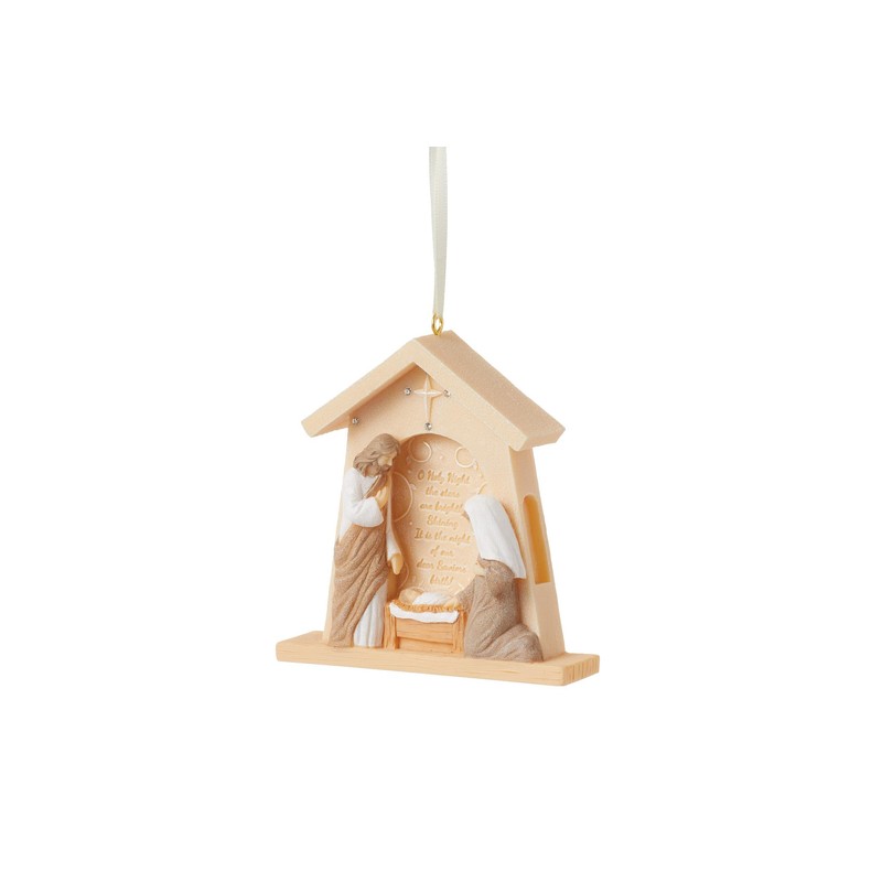 Enesco Foundations The Holy Family Nativity Creche Hanging Ornament, 3.5