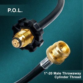 GASPRO 18-Foot Propane Hose Adapter, Compatible with Mr. Heater Buddy Heater, Portable Grill, and More, Connects to 5-100lb Tank