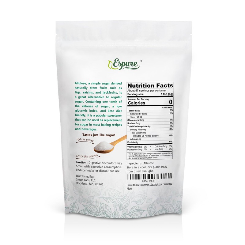 Espure Allulose Sweetener, Plant based, Sugar Substitute, Low Calorie, Gluten