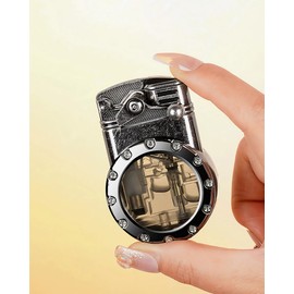 Torch Vintage Lighters, Steampunk Butane Lighters, Cool Lighter with Visible Gas Tank for Candle Fireworks Kitchen Outdoor Hiking etc. (Black)