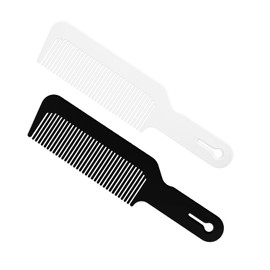 Bojueshaw 2pcs Hair Cutting Combs,Heat Resistant Barber Styling Combs with Anti-Slip Grip for Clipper Cuts,Flattops & All Hair Types(Black & White)