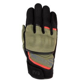 Oxford Dakar 1.0 Men's Motorcycle Gloves, Green/Red, XL