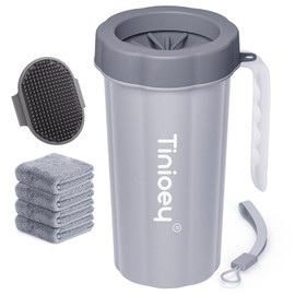 Tinioey Paw Cleaner with Handle for Large Dogs - Effectively Cleans Muddy Paws and Feet for Dogs & Pets (Gray)
